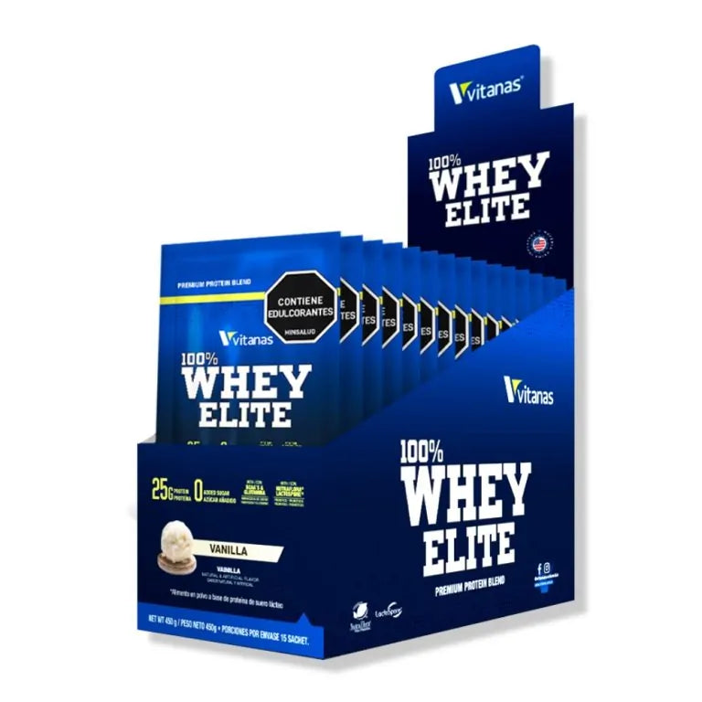 100% Whey Elite Vainilla x 15 Sachets